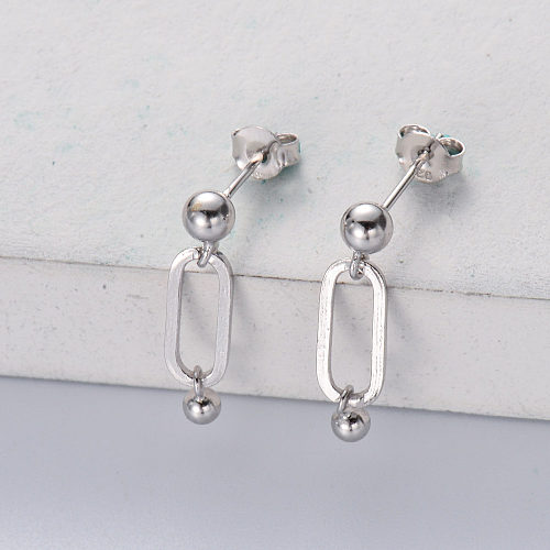 Boucles d'oreilles pendantes en argent sterling 925 bijoux boucles d'oreilles géométriques cercle ovale