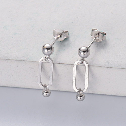 925 sterling silver dangle earrings jewelry oval circle geometric earrings