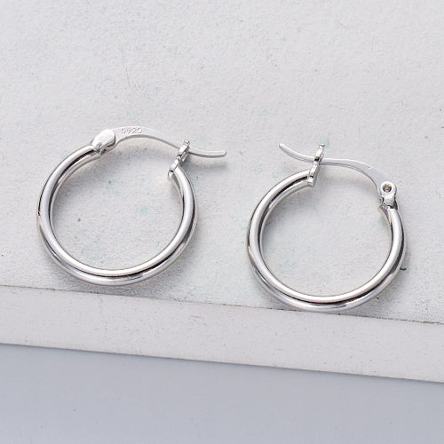 Boucles d'oreilles créoles cercle de bijoux de mode européenne boucles d'oreilles en argent 925 femmes