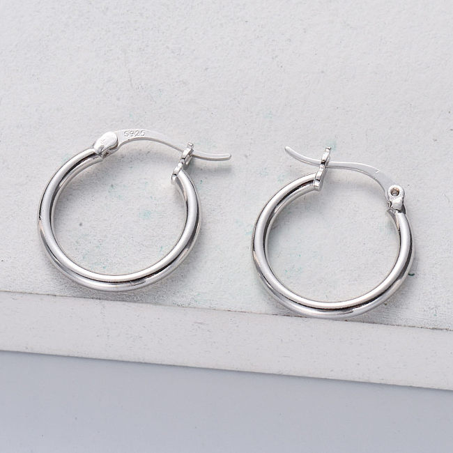 European Fashion Jewellery Circle Hoop Earrings Silver 925 Earrings Women