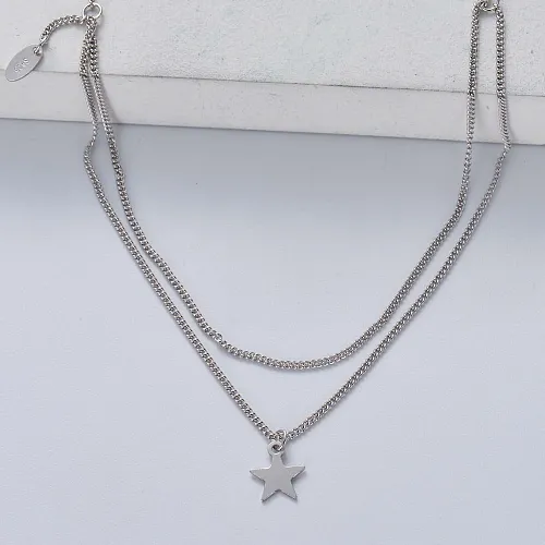 star shape pendant necklace 925 sterling silver wholesale for wedding