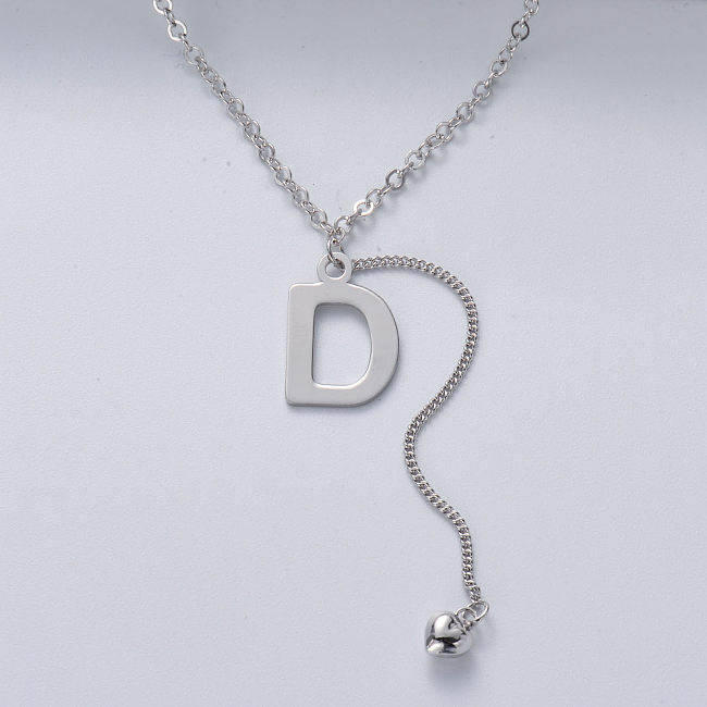 letra D colgante 925 cadena de collar de plata esterlina al por mayor para la boda