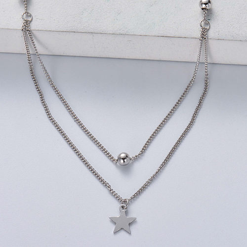 star pendant 925 sterling silver necklace chain wholesale for wedding