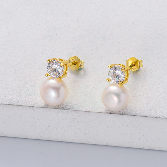 silver earring 925 sterling gold plate for wedding