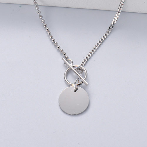 lock and coin pendant 925 sterling silver necklace for women wholesale