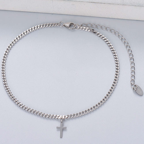 Klassischer Stil Kreuzkette 925 Sterling Silber Geschenk Sterling Silber Armband für Frauen