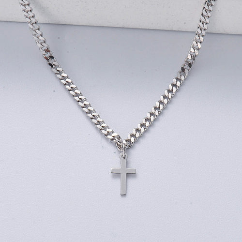 pendentif croix 925 chaîne de collier en argent sterling en gros pour le mariage