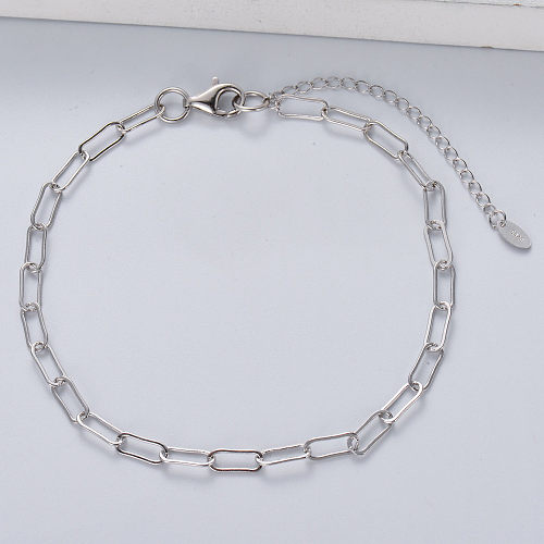 2022 bracelet personnalisé pour femme chaîne à maillons ovale réglable bracelet en argent sterling 925