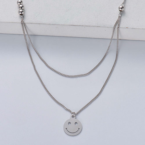 smiling face pendant wedding wholesale sterling 925 silver necklace