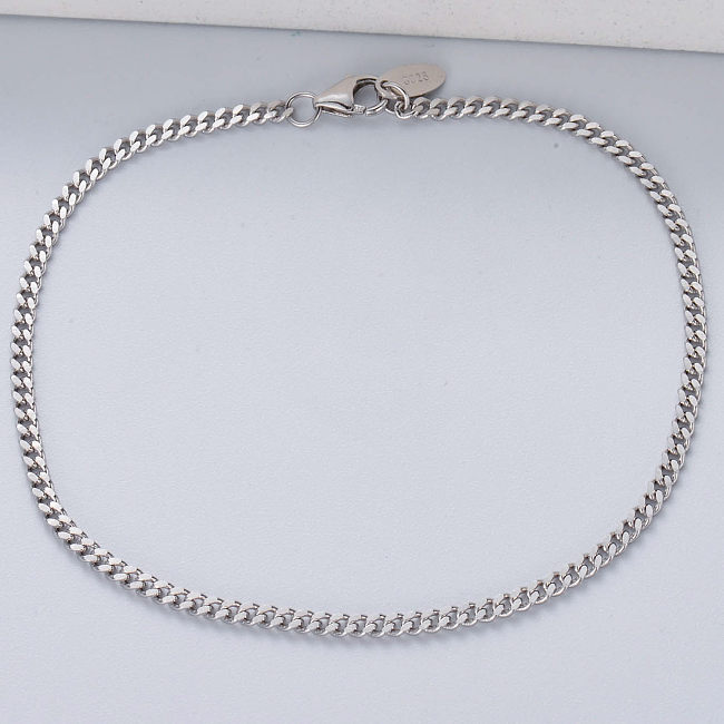 925 Sterling Silver Cuban Link Chain Bracelets for Wrist Jewelry Gifts