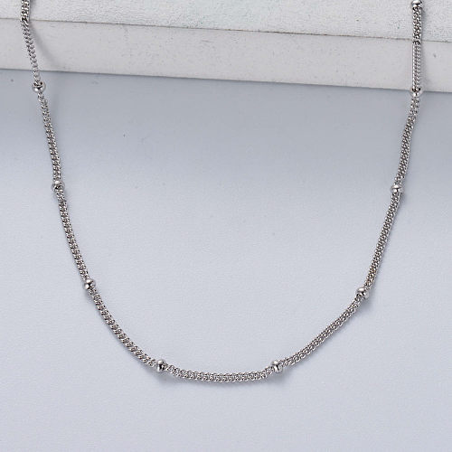 collier femme classique en argent 925 tendance avec couleur naturelle