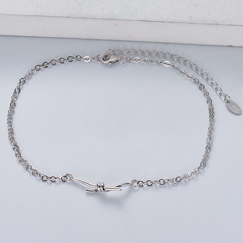 minimalist 925 silver with trendy pendant bracelt