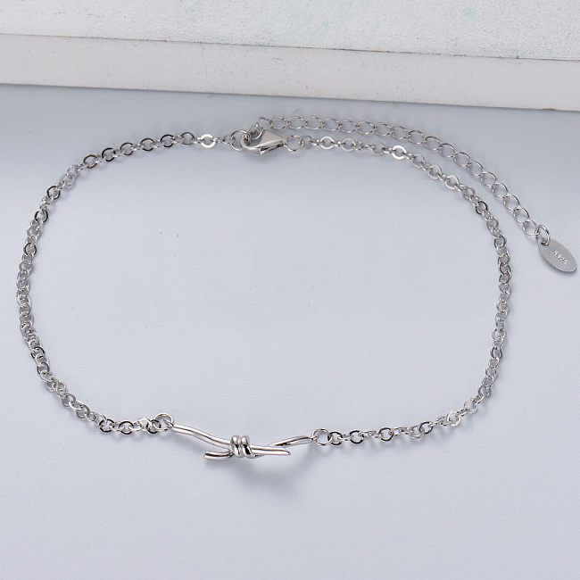 minimalista plata 925 con pulsera colgante de moda