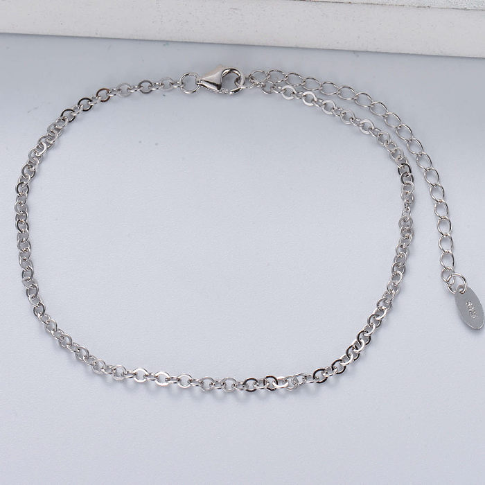 pulseira na moda minimalista prata 925 cor natural