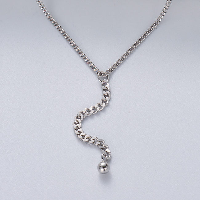 minimalistische Halskette aus 925er Silber mit naturfarbenem Kugelanhänger