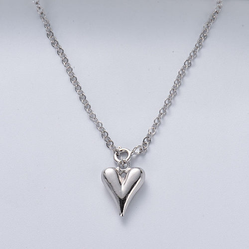 minimaliste à la mode en argent 925 avec un joli pendentif coeur de couleur naturelle collier femme