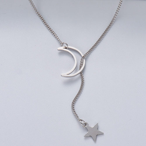 collier pendentif étoile asymétrique en argent 925 avec étoile de couleur naturelle