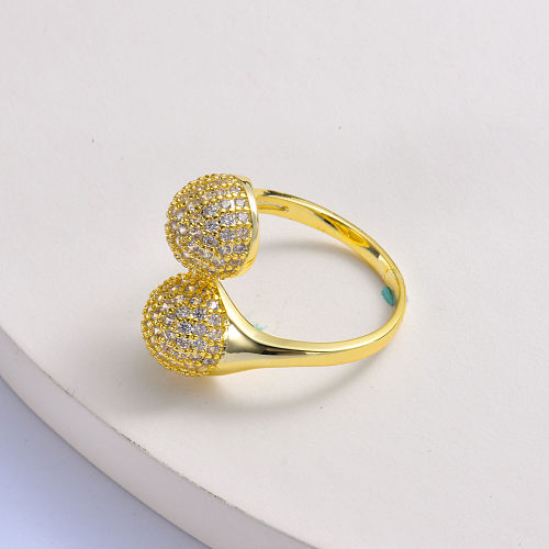 anel de bronze banhado a ouro para casamento
