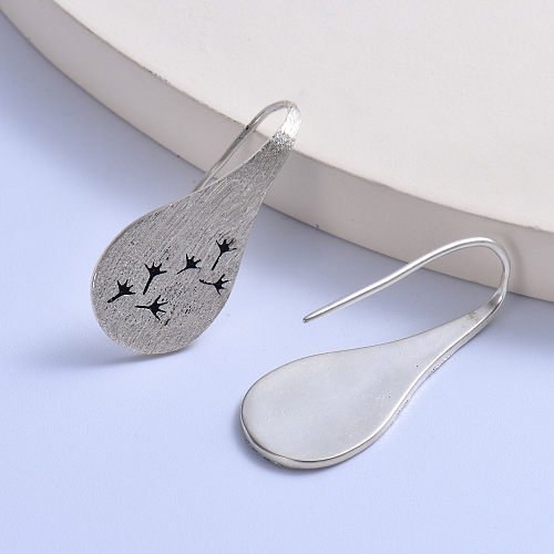 Trendy silver plated minimalist tree women stud earring