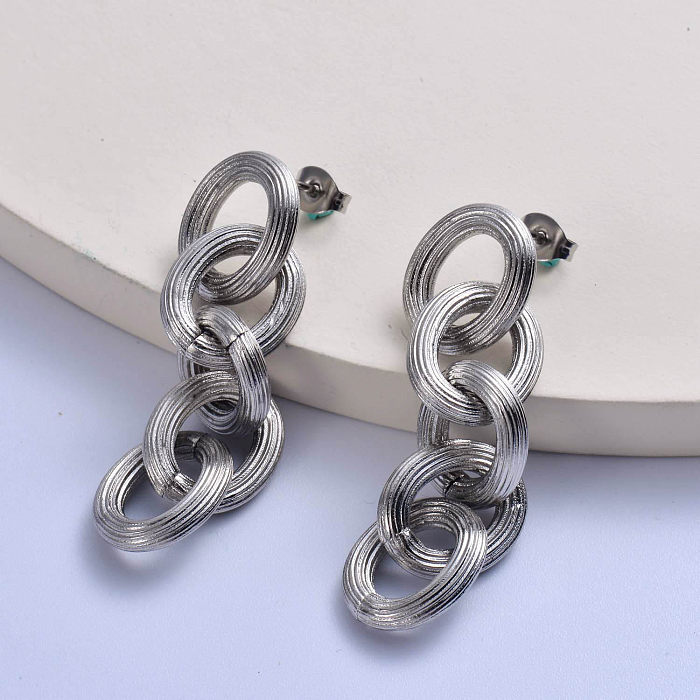 classic 316L stainless steel big chain women earring