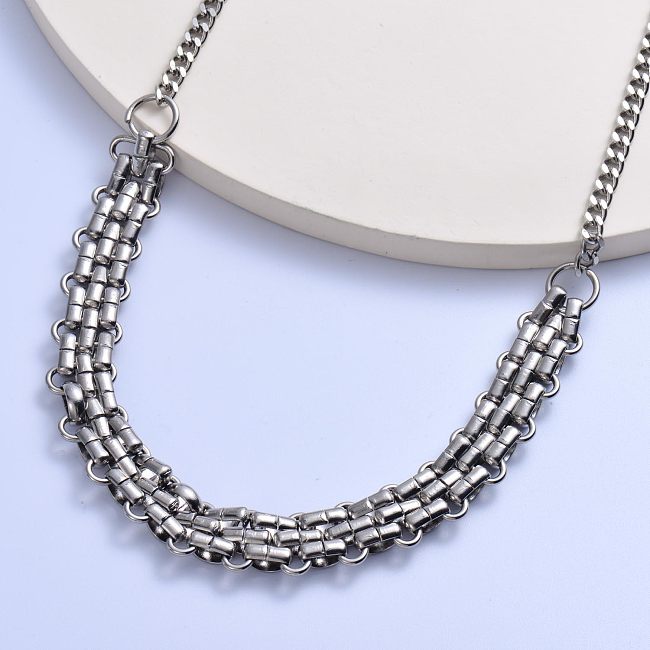 Trendy 316L stainless steel with thick  chain women necklace