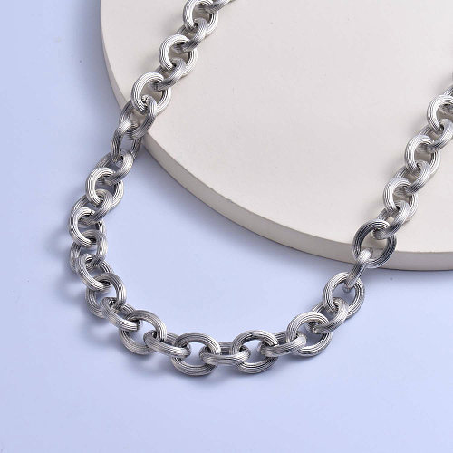 Trendy 316L stainless steel thick cross chain women necklace