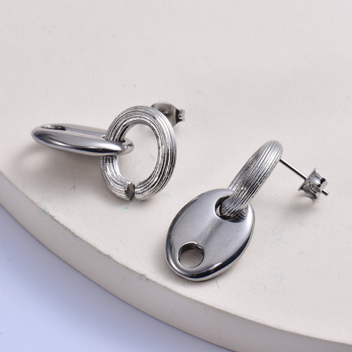 trendy 316L stainless steel silver plated women earring