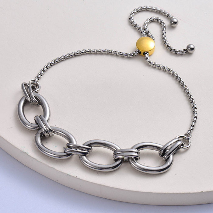 classic 316L stainless steel with big chain women bracelet