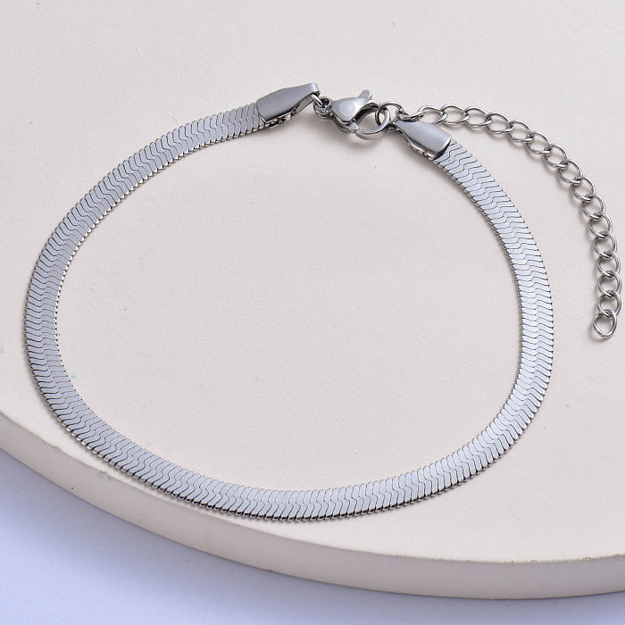 Bracelet femme tendance en acier inoxydable 316L avec chaîne serpent