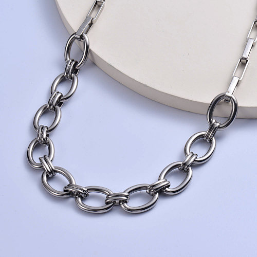 Trendy 316L stainless steel with thick chain women necklace