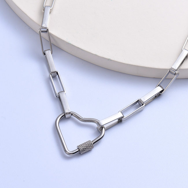 Trendy 316L stainless steel with heart pendant women necklace