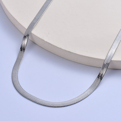 Trendy 316L stainless steel with snake chain silver plated women necklace