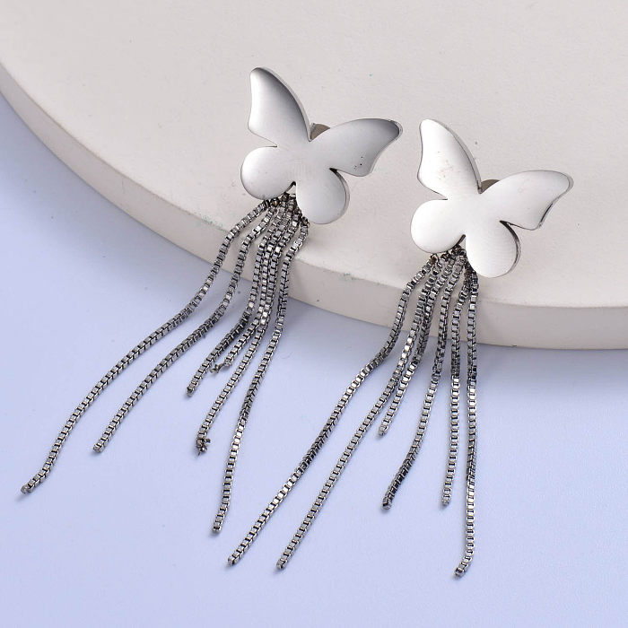 trendy 316L stainless steel butterfly partten women earring