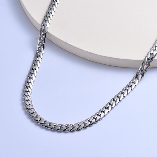 Trendy 316L stainless steel snake chain women necklace