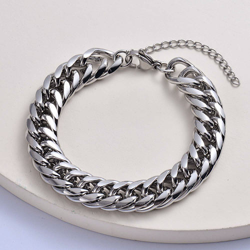 classic 316L stainless steel with thick cuba chain women bracelet