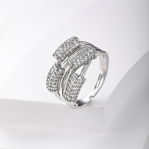 bague femme en laiton plaqué argent pour mariage