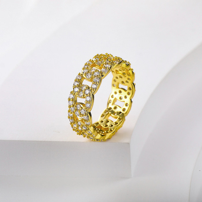 anel de latão banhado a ouro real para casamento