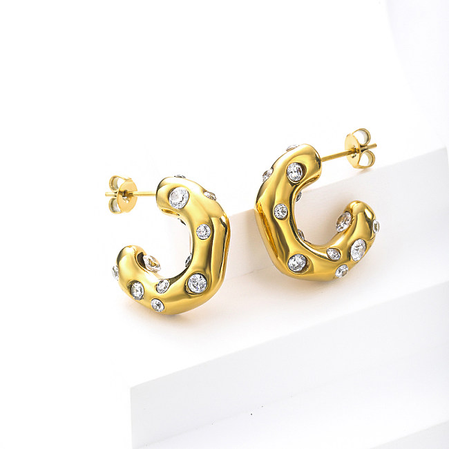vintage stainless steel gold plated earring for wedding