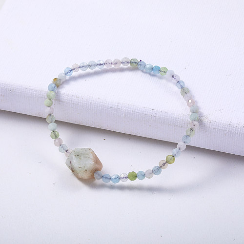Bracelet en perles colorées de charme de pierre naturelle en gros pour les femmes