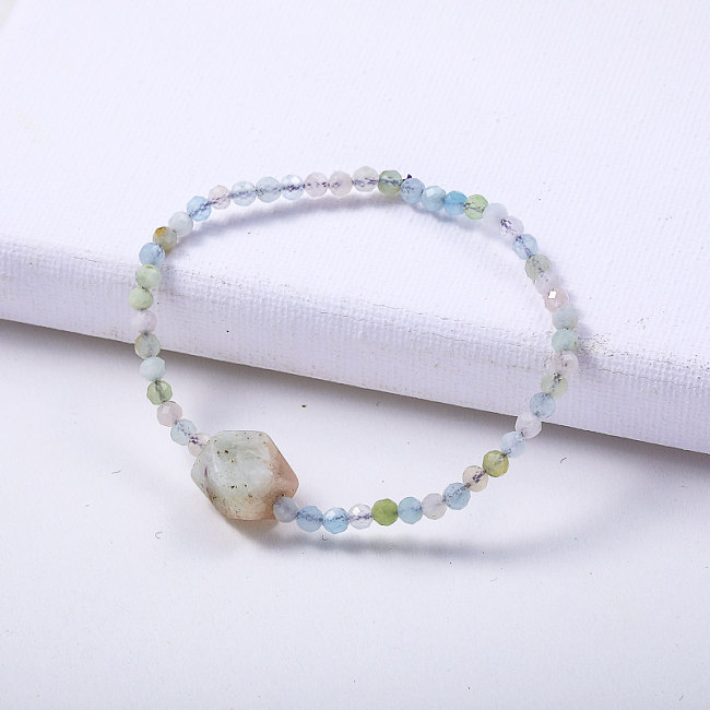 Bracelet en perles colorées de charme de pierre naturelle en gros pour les femmes