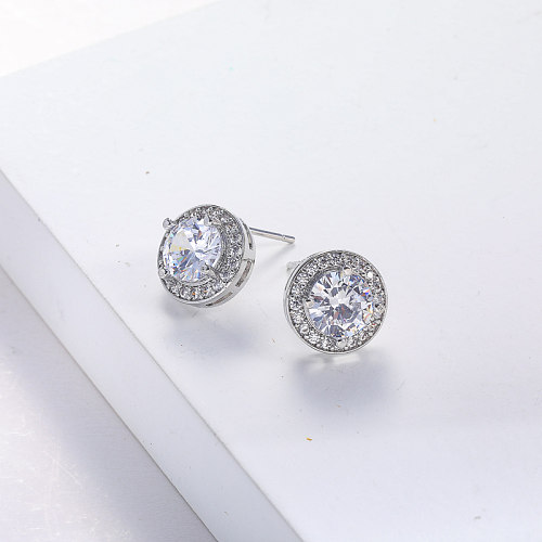 silver plated stud brass earring for wedding