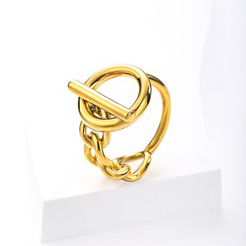 Frauen Edelstahl echt vergoldet Ring für die Hochzeit