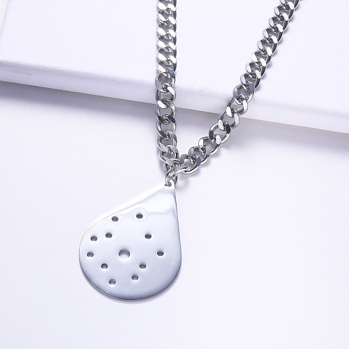 thick chain 316L stainless steel with waterdrop pendant necklace