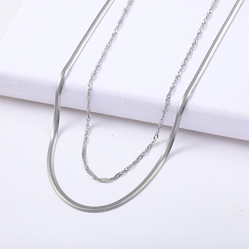 hot selling stainless steel snake layer chain necklace