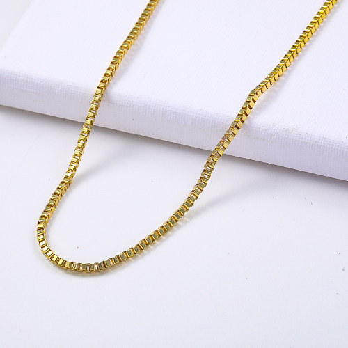 moderno collar minimalista de acero inoxidable 18L chapado en oro de 316 quilates