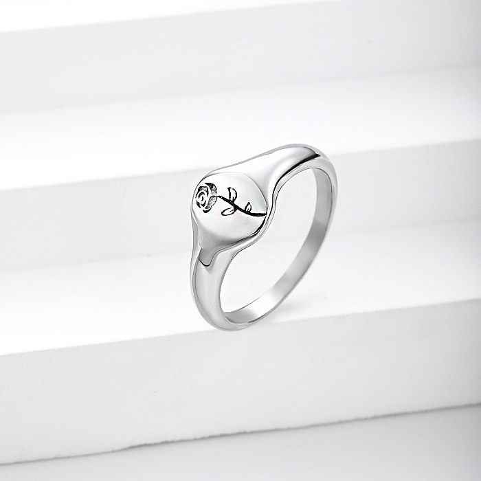 anel de aço inoxidável clássico feminino para casamento