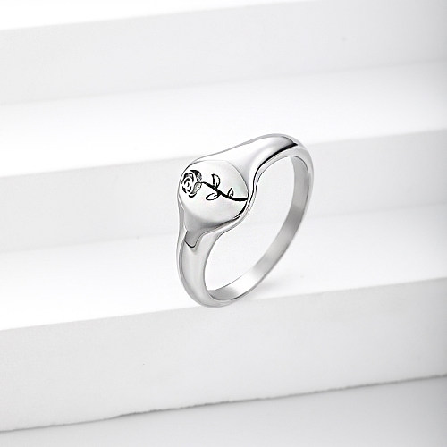 anillo de acero inoxidable clásico femenino para boda