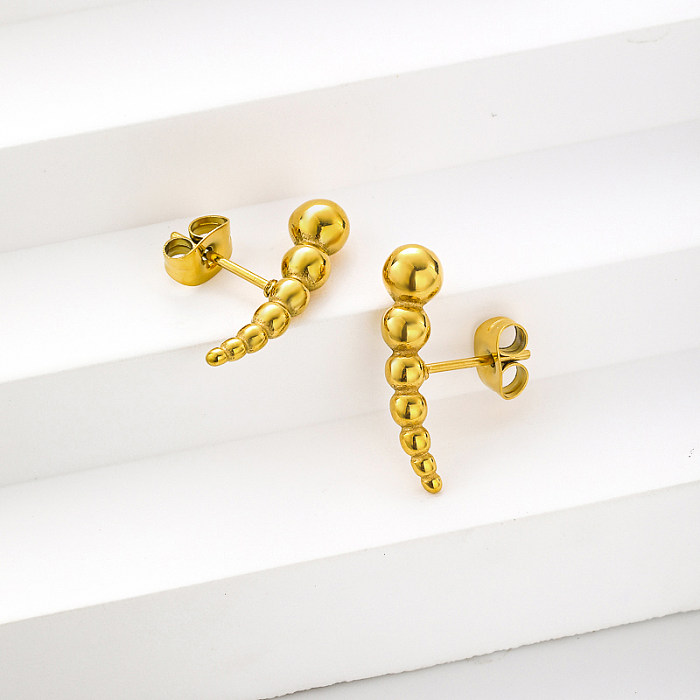 Hot selling PVD 18k gold plated ball stud earrings for women