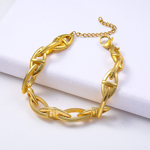 trendy gold plated 316L stainless steel minimalist style women bracelet