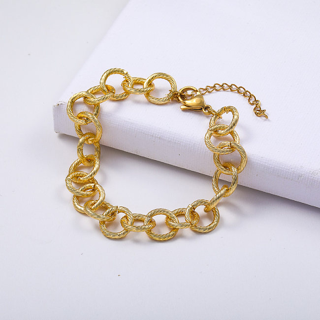 gold plated 316L stainless steel minimalist style bracelet